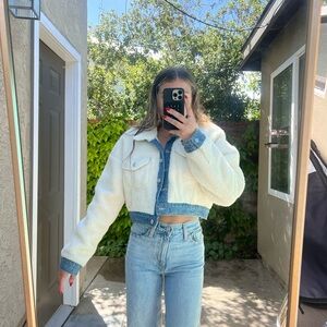 White and Blue Denim Jacket